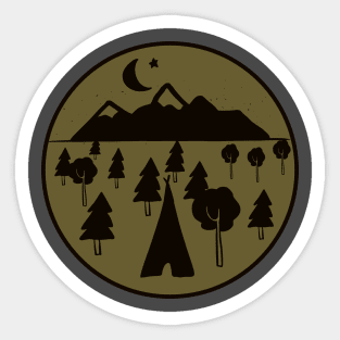 Cool tent camping outdoor mountain shirt Sticker